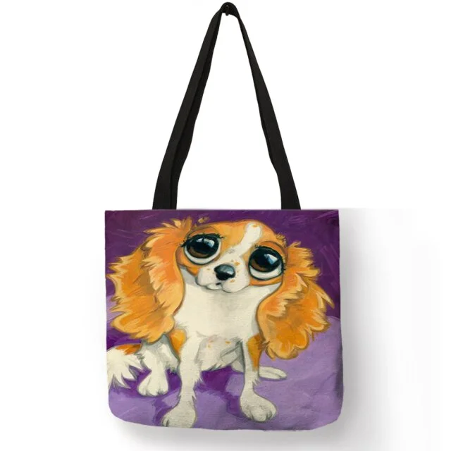 Linen Eco-friendly Tote Bag -  Greyhound Black Dog