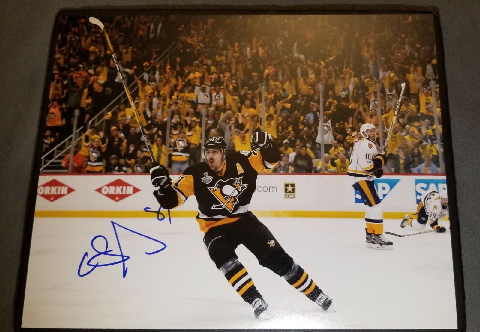 Evgeni Malkin Signed 11x14 Photo Poster painting Pittsburgh Penguins Autographed COA B