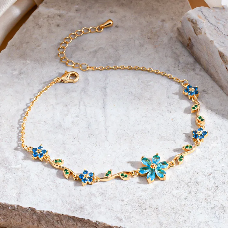 Bloom In Your Own Time Flowers & Leaves Bracelet