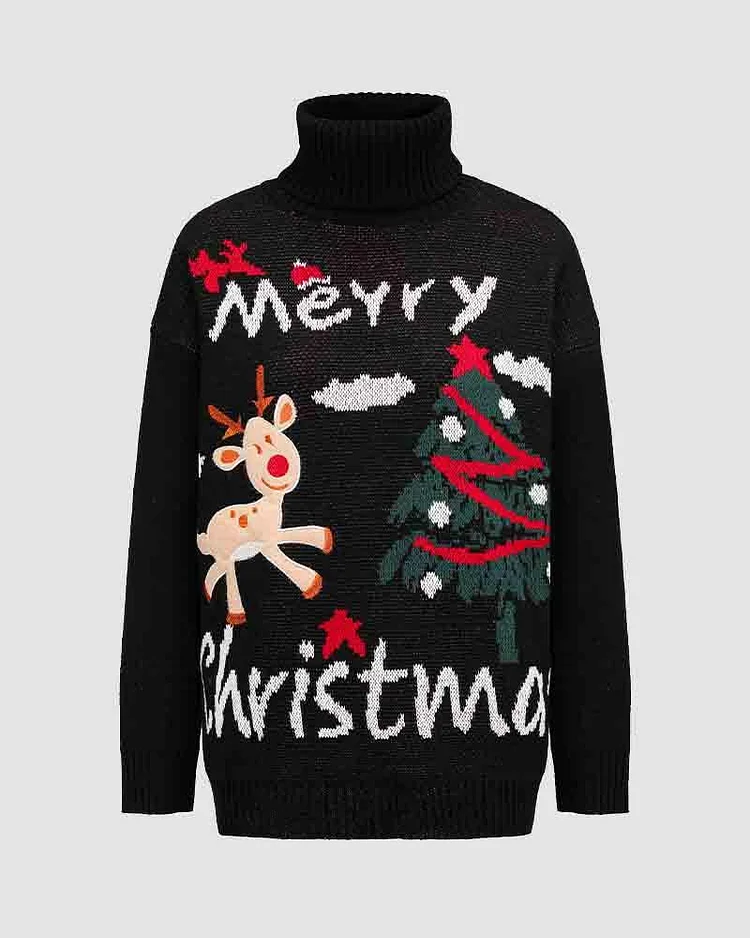 Merry Christmas High Neck Sweater