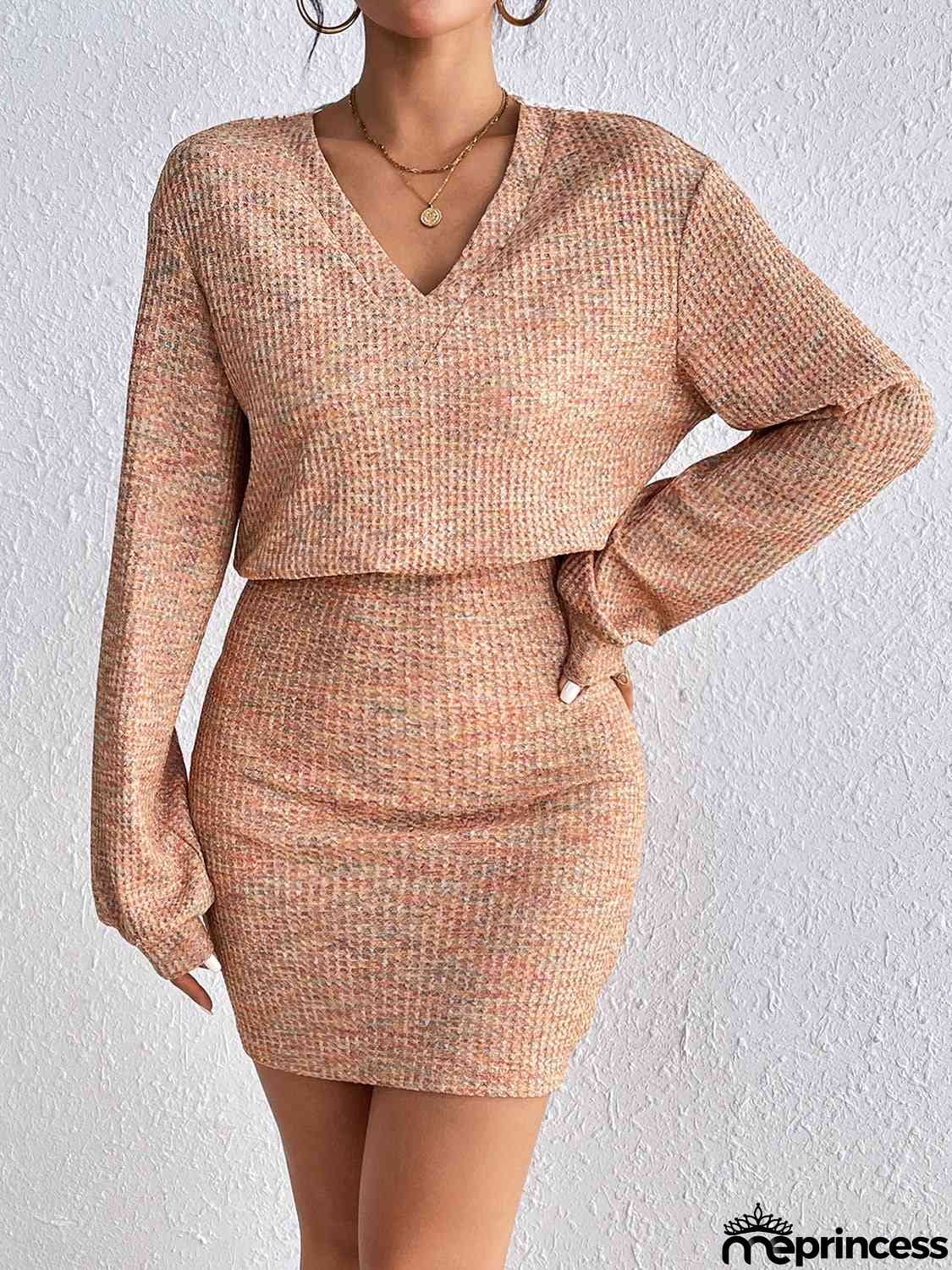 Lace Detail V-Neck Mini Dress