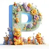 （Multi-Style)Winnie the Pooh's 26 Alphabet-Full Round Diamond Painting 30*30CM