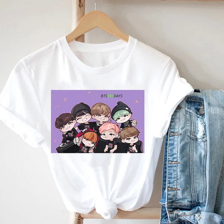 BTS Cartoon Casual T-shirt