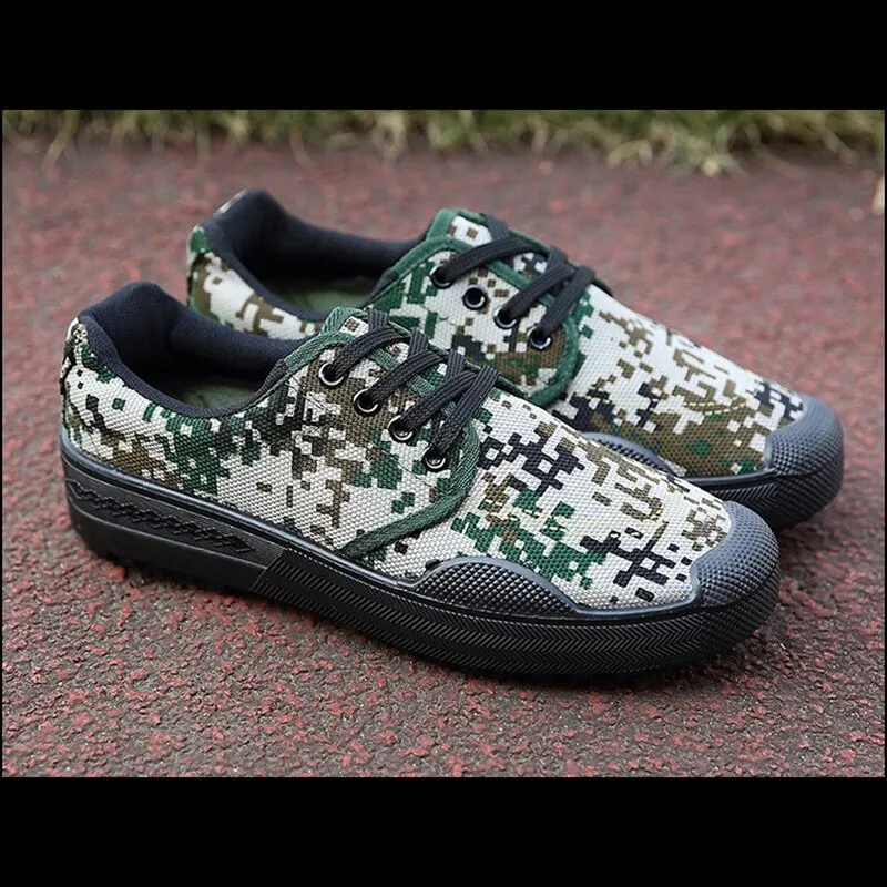 Men Sneakers Work Flat Shoes Canvas Shoes Casual Camouflage Labor Shoes Wear-Resistant Men's Vulcanized Breathable Farm 2021