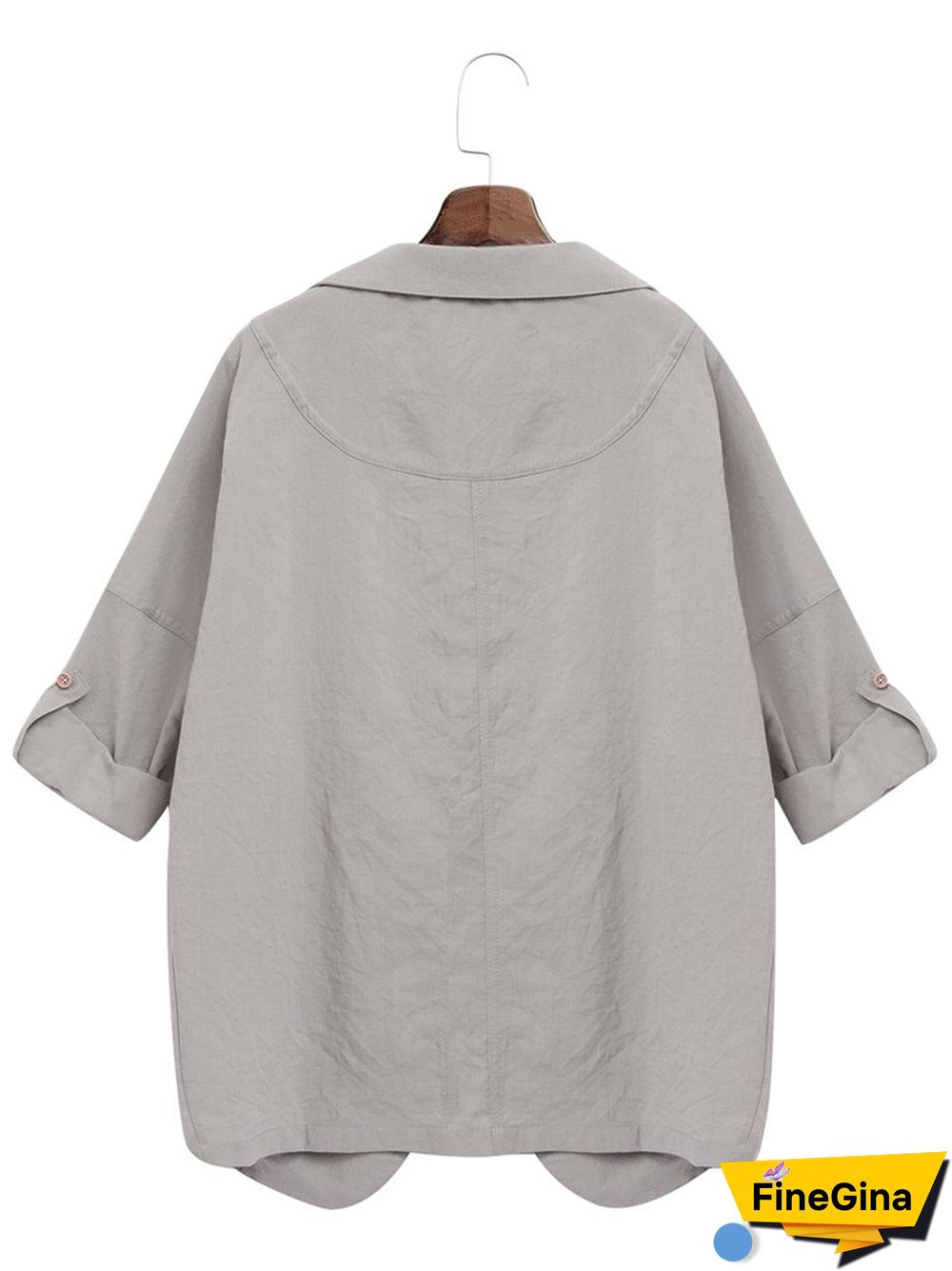 Women Casual Loose Lapel Long Sleeve Coat