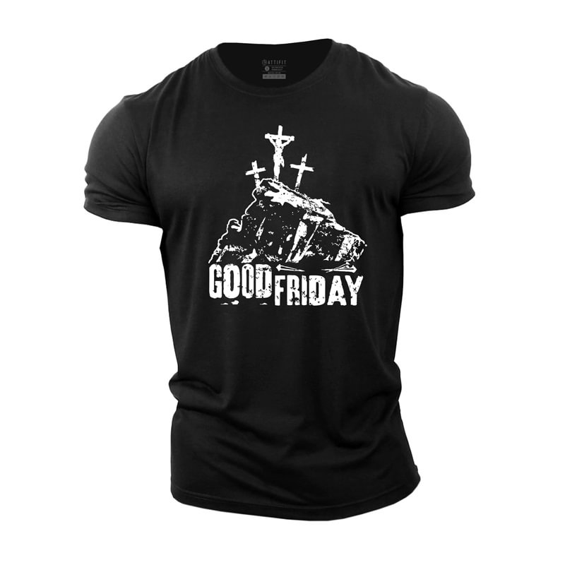 Cotton Good Friday Graphic Men's T-shirts tacday