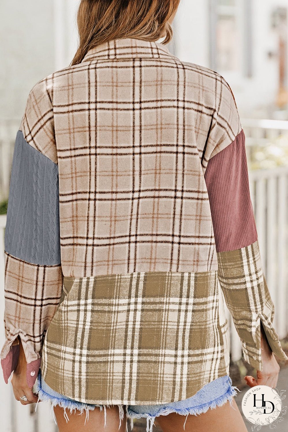 Stylish Colorblocked Corduroy Jacket