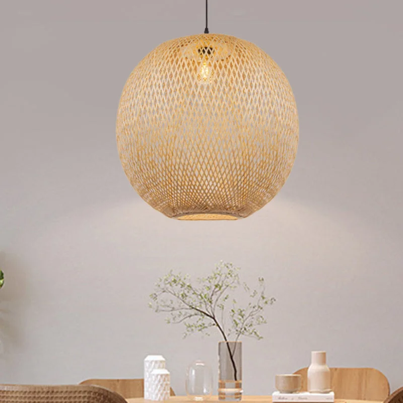 Bamboo Woven Chandeliers Decorative Pendant Lampshades