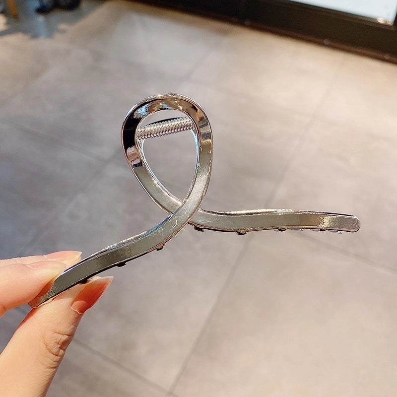 Simple Metal Catch Clip Large Shower Pearl Shark Clip