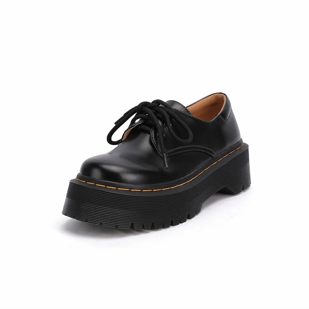 Churchf Churchf Head Retro Leather Leather Shoes Female 2024 New Versatile Thick Bottom 3 Hole British Wind Increase