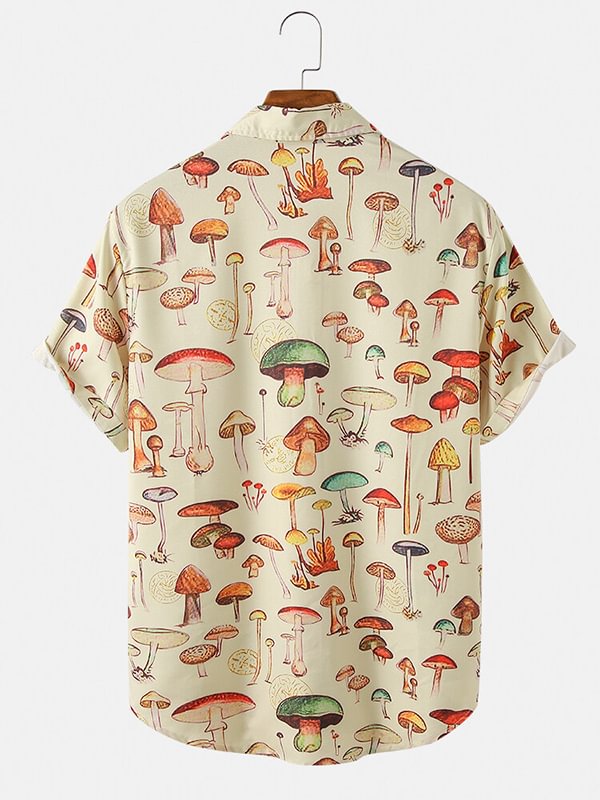 mens mushroom button down shirt