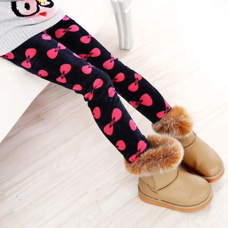 Children Pants Autumn Winter Baby Leggings Colorful Print Flower Butterfly Love Girls Pants