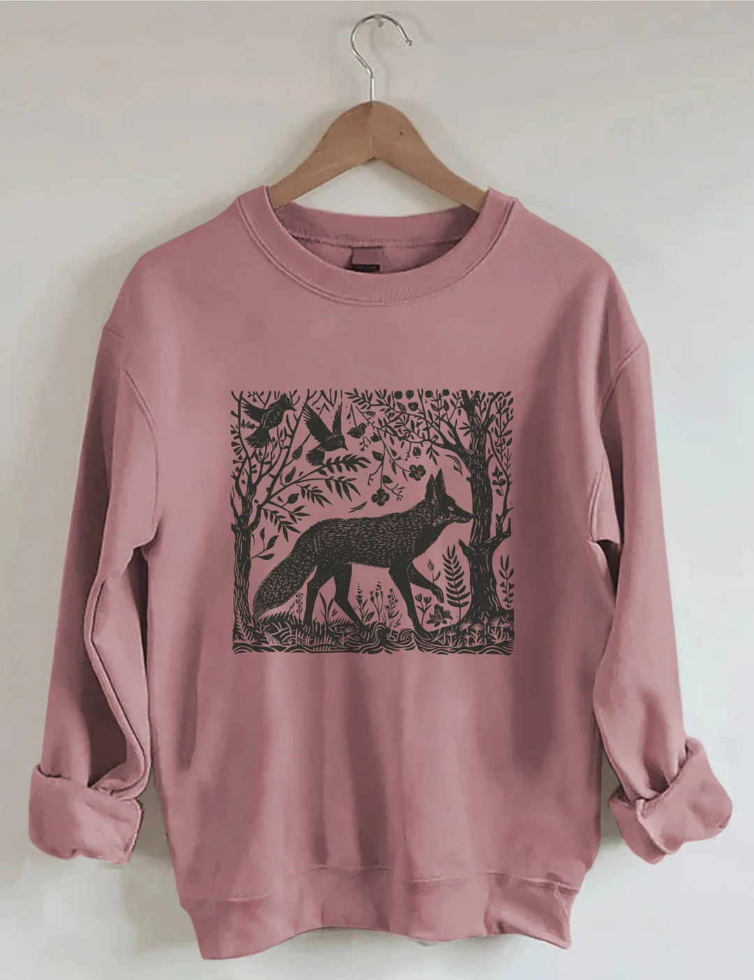 Folklore Forest Fox Lino Print Sweatshirt