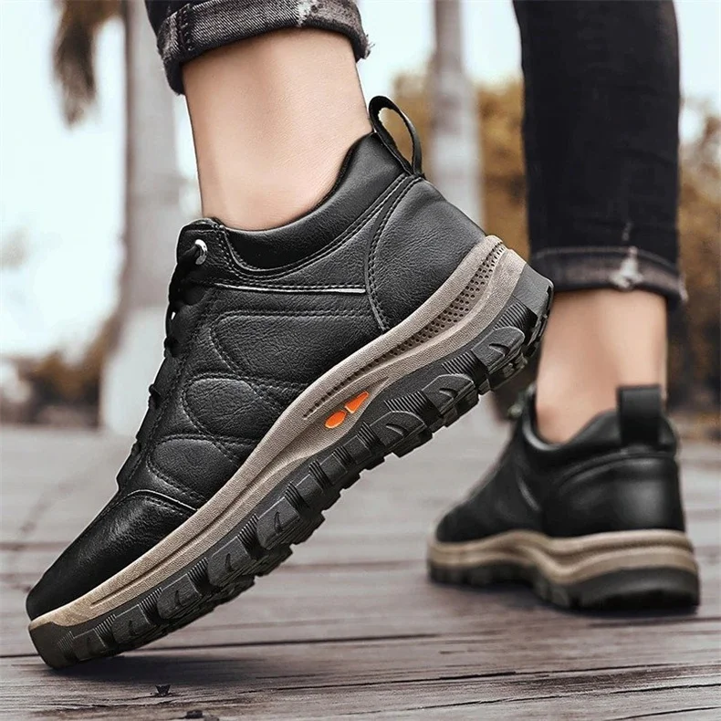 Pedaticvc Shose Men's Casual Hand Stitching Leather Arch Support Shoes