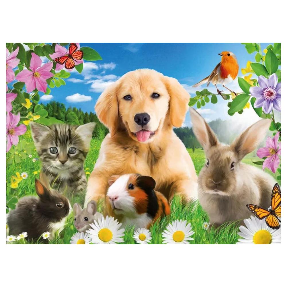 

30*25CM - Cute Animals - Round Drill Diamond Painting, 501 Original