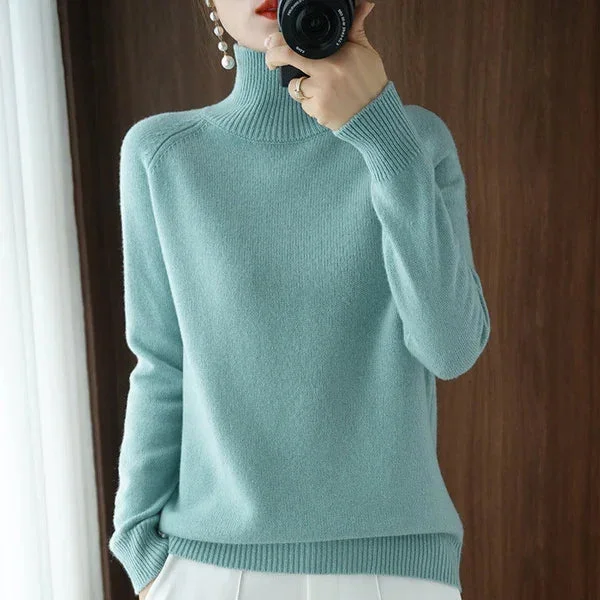 Women's Solid Turtleneck Knit Sweater (Buy 2 Vip Shipping)