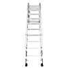 [US Local Warehouse] Wall-Mounted Folding Stairs Attic Ladder Pull Down System with Handrails Retractable Loft Ladder for Indoor/Storehouse/Basement 600lbs Capacity