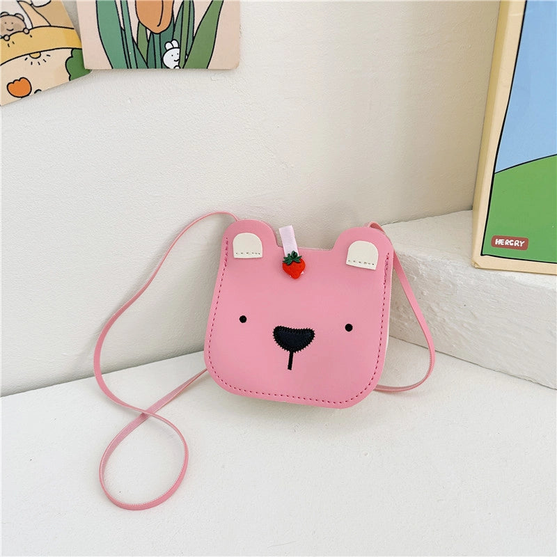 Women’s Pu Leather Bear Cute Square Open Shoulder Bag