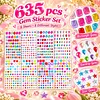 635pcs DIY Self-Adhesive Gem & Rhinestone Stickers Sparkling Jewel Stickers for Crafts & Decorations