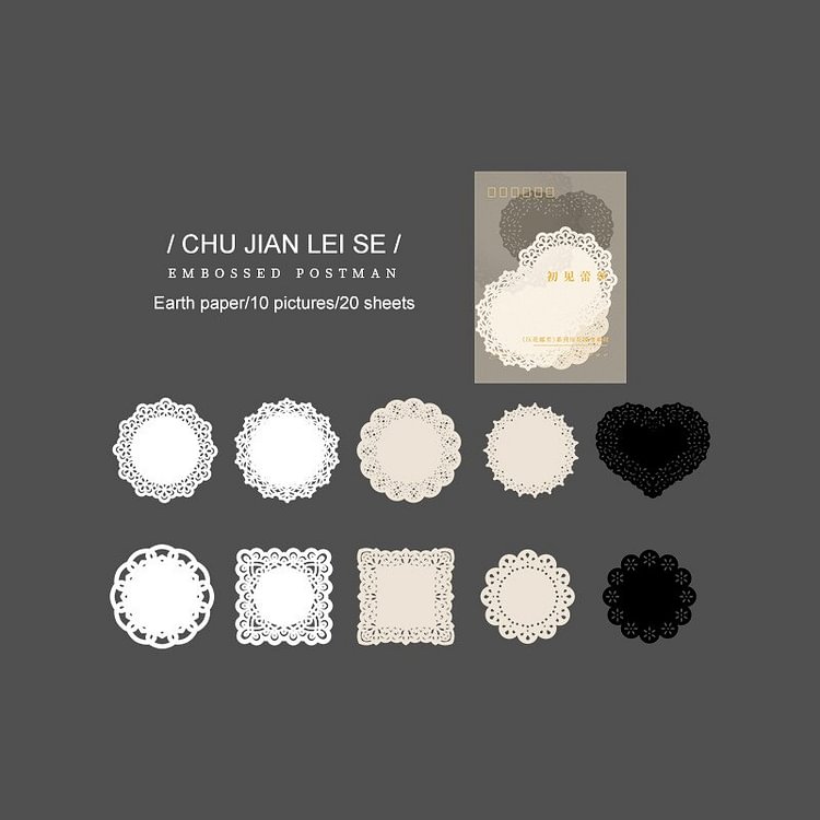 JOURNALSAY 20 Pcs INS Hollow Out Journal Border Decorative Material Paper Simple Art Memo Pad