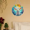 (US Only)2D Flat DIY Alpaca 5D Diamond Hanging Clock Art Craft for Living Room Decoration