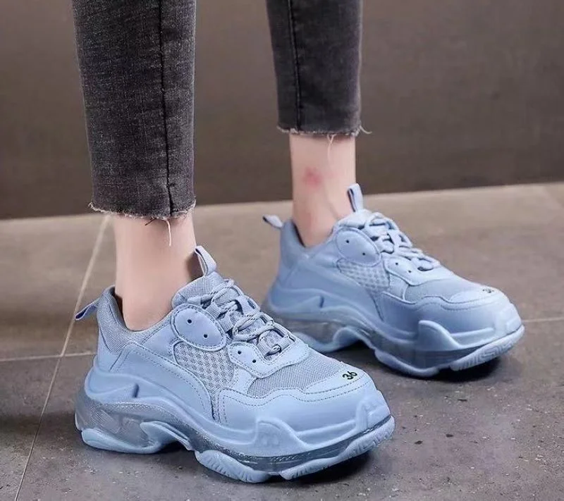 Women Platform Breathable Sneakers Autumn Fashion Casual Shoes 2021 Ankle strap mesh shoes women