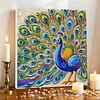 Framed Diamond Painting - Special Shaped - Peacock (25x25cm)