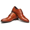 Stylish Mens Brogue Leather Derby Shoes
