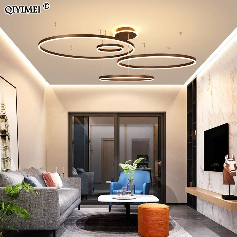 Modern LED Pendant Lights For Living Dining Room Dimmable Suspension ...