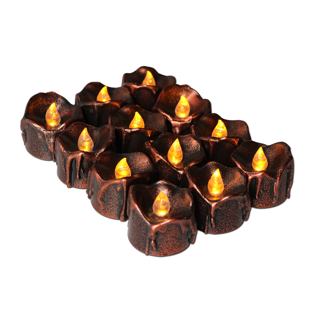 

12pcs Halloween Simulation LED Black Candle Light, 501 Original