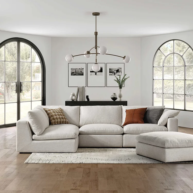 Dawson Chaise Sectional Sofa with Ottoman