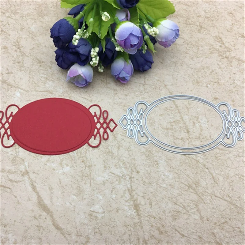 Ornate Label Metal Cutting Dies Stencil Scrapbooking Photo Album Card Paper Embossing Craft DIY