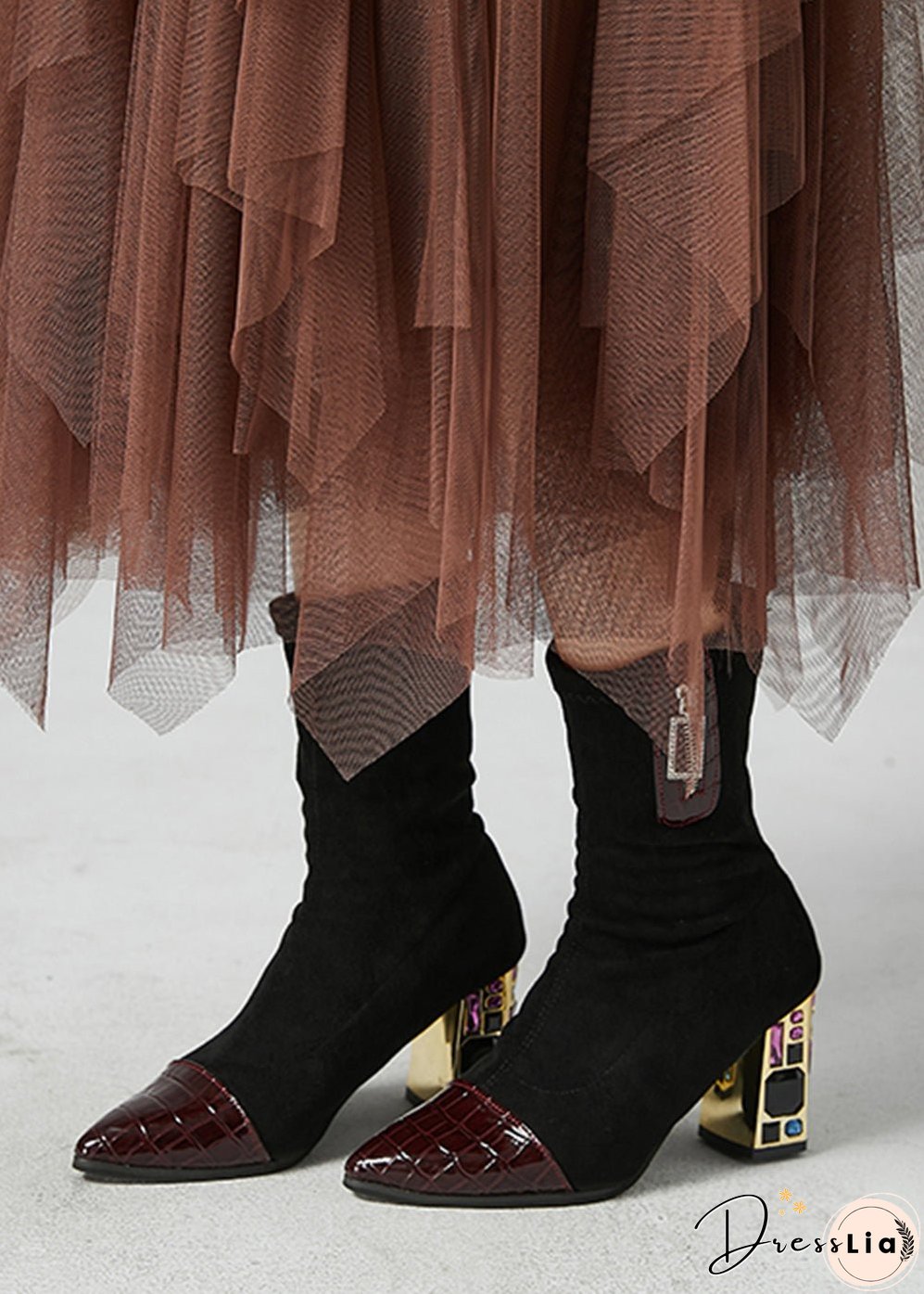 Stylish Khaki Asymmetrical Exra Large Hem Tulle Skirt Fall