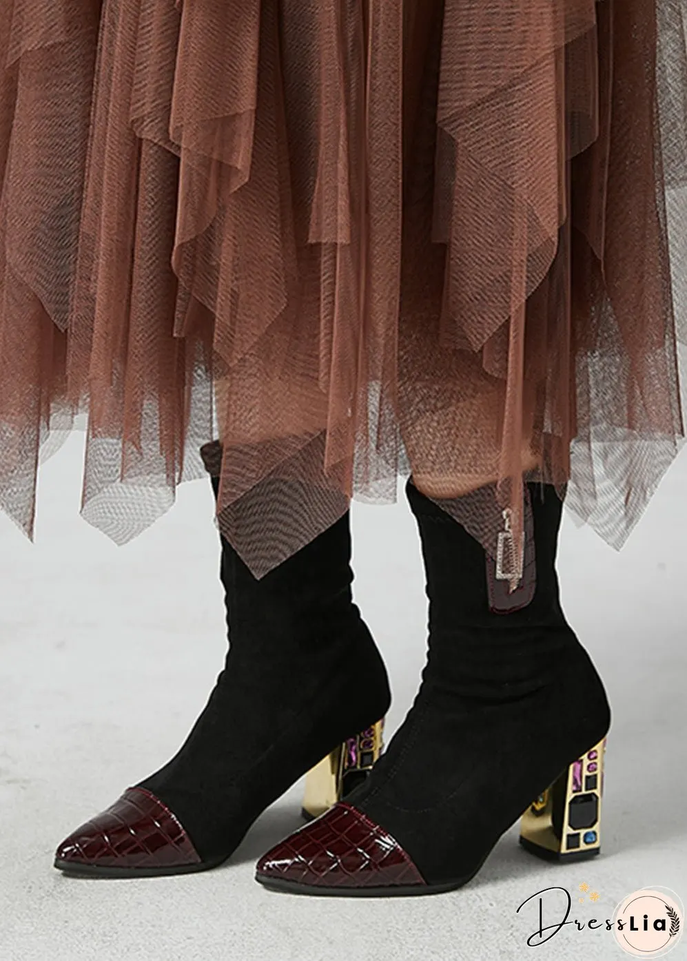 Stylish Khaki Asymmetrical Exra Large Hem Tulle Skirt Fall