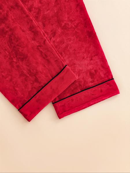 Women's Elegant Winter Pajama Set, Fitted Long Sleeve Button-Up Top & Warm Pants, Comfortable Home Wear for Cold Weather