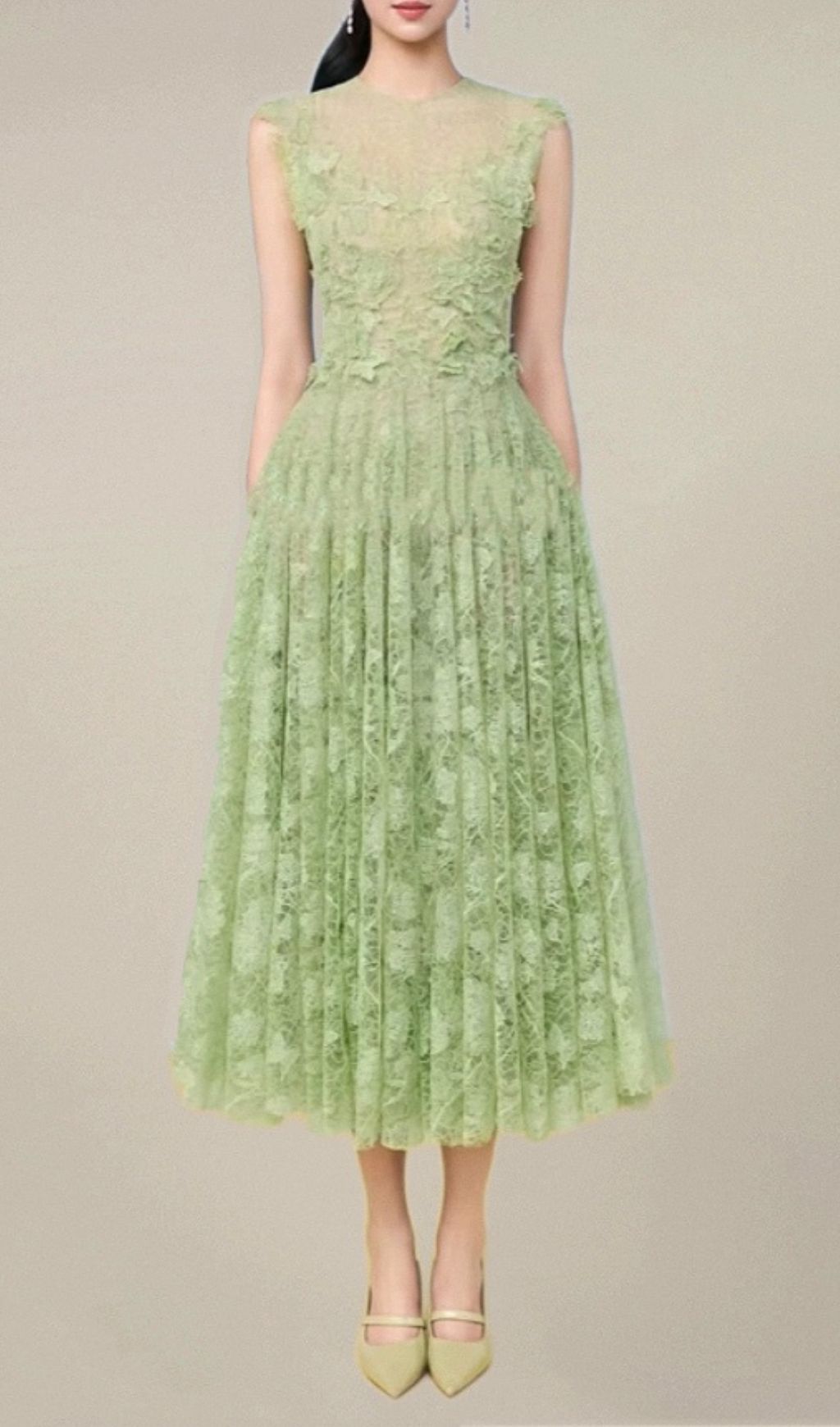 Khadijah Lace And Mesh Maxi Dress - Dragonfruit main image 0