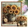 Sunflower Alarm Clock-11CT Stamped Cross Stitch 40*52cm/15.75*20.47in