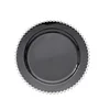 10 Pack | 8" Black / Silver Beaded Rim Plastic Dessert Appetizer Plates, Disposable Round Salad Party Plates