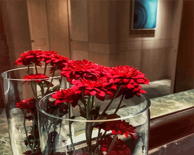 

Beautiful Red Flowers – Paint By Numbers - 40*50CM, 501 Original