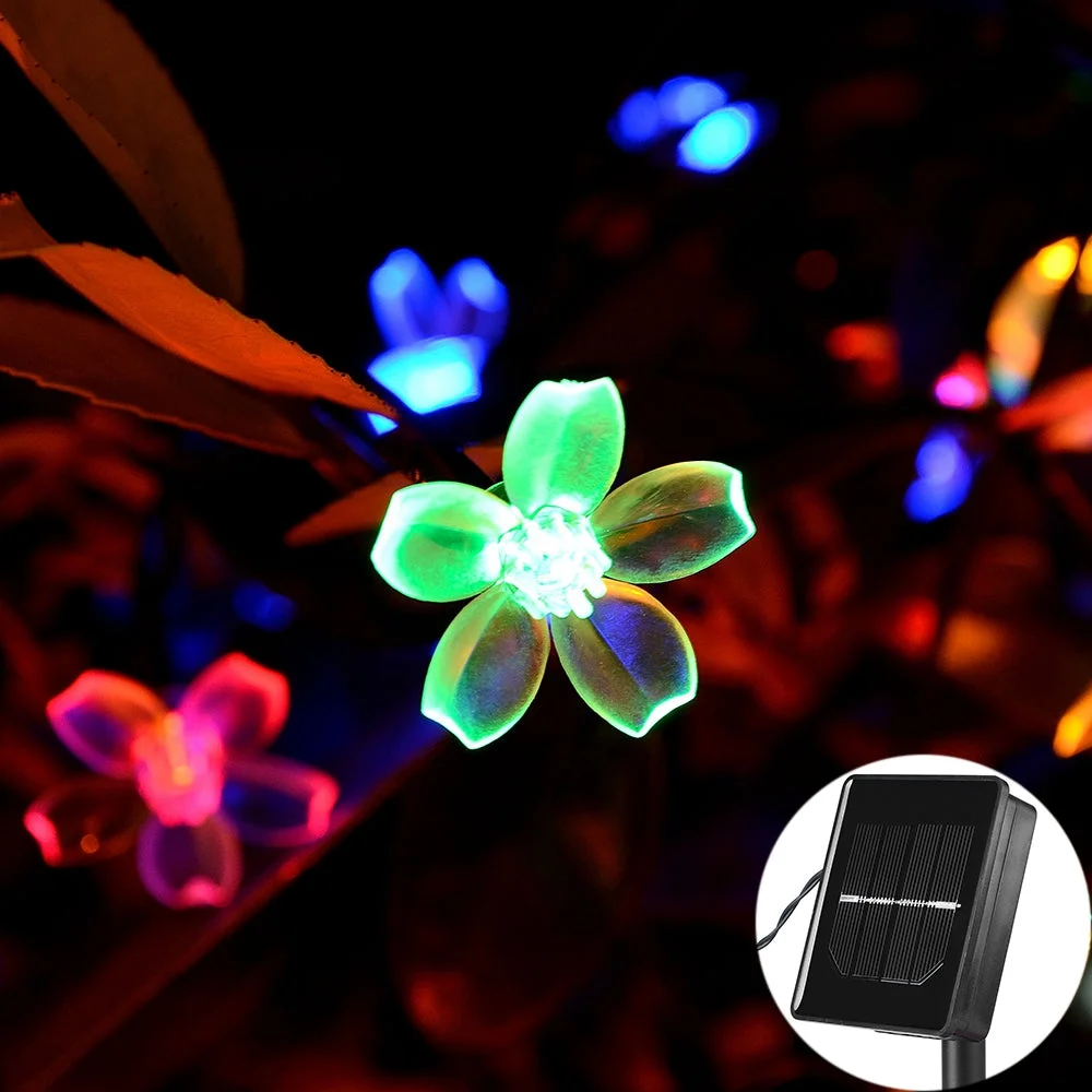 Solar String Lights Outdoor, 23Ft 8Mode Waterproof Flower Garden Blossom Lighting For Home Decoration