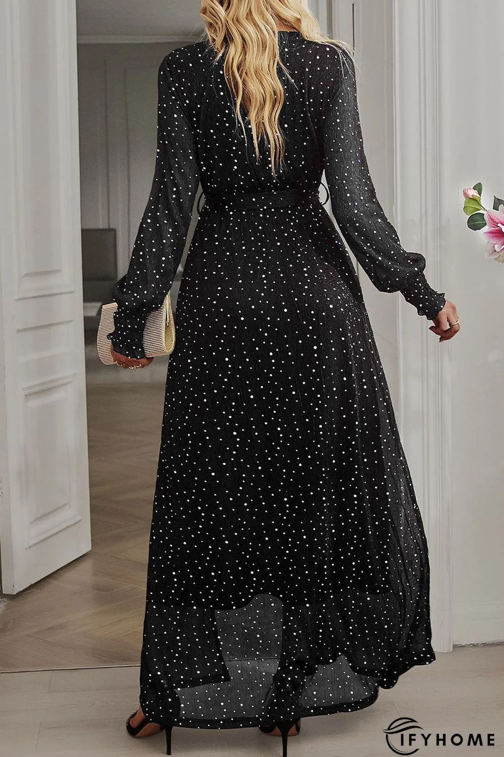 Elegant Formal Solid With Belt V Neck A Line Dresses(5 Colors) | IFYHOME