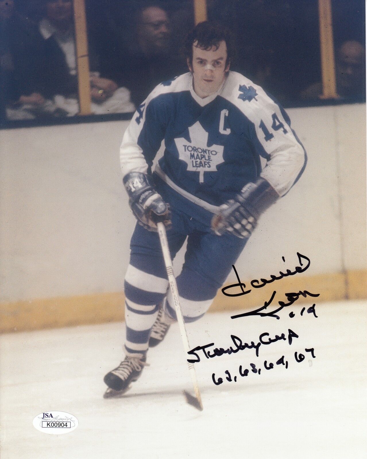 Dave Keon #0 Photo Poster painting 8x10 Signed W/JSA Toronto Maple Leafs 090918