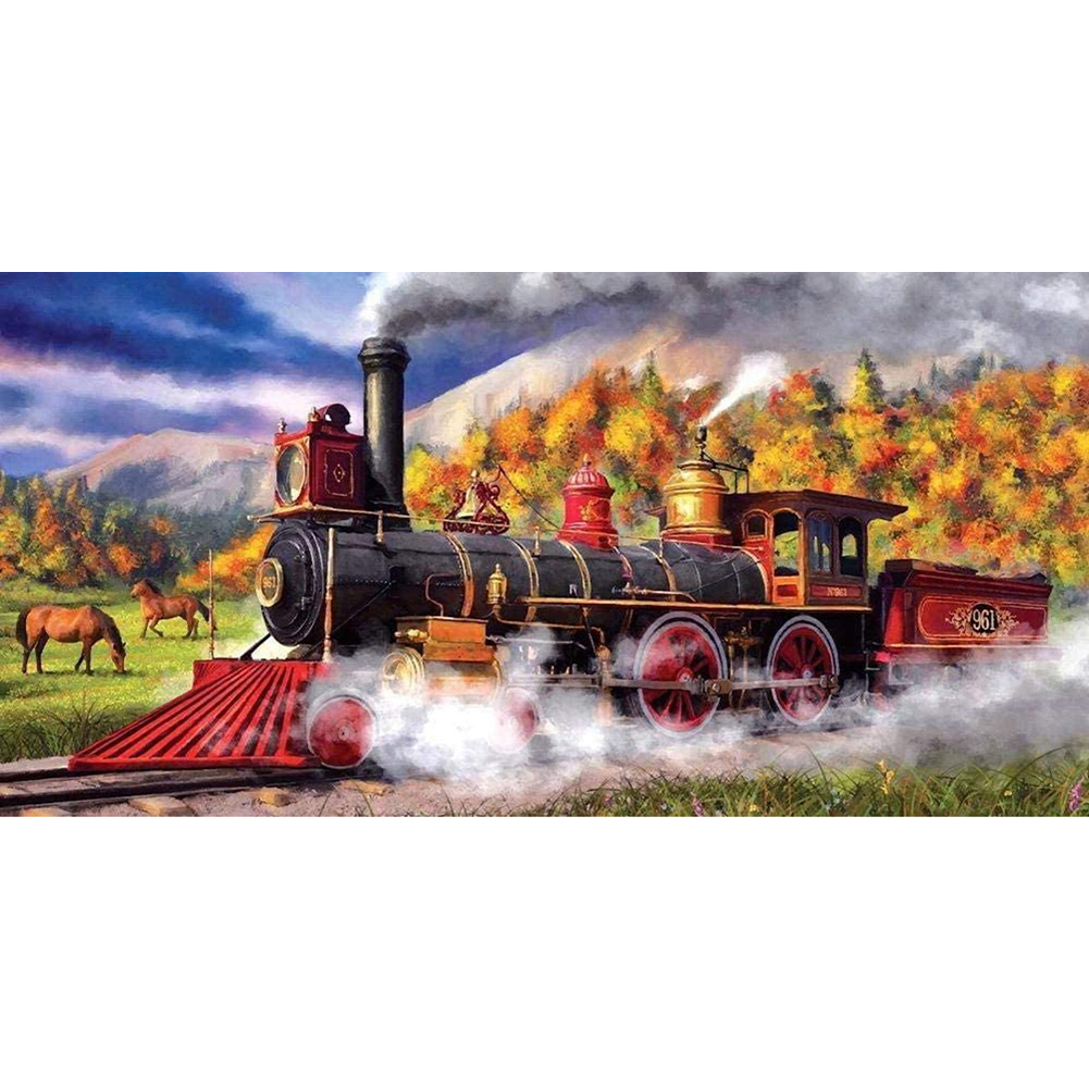 

80*40CM - Paint By Numbers - Prairie Train, 501 Original