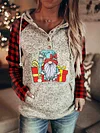 Red Plaid Women's Hoodie Christmas Print
