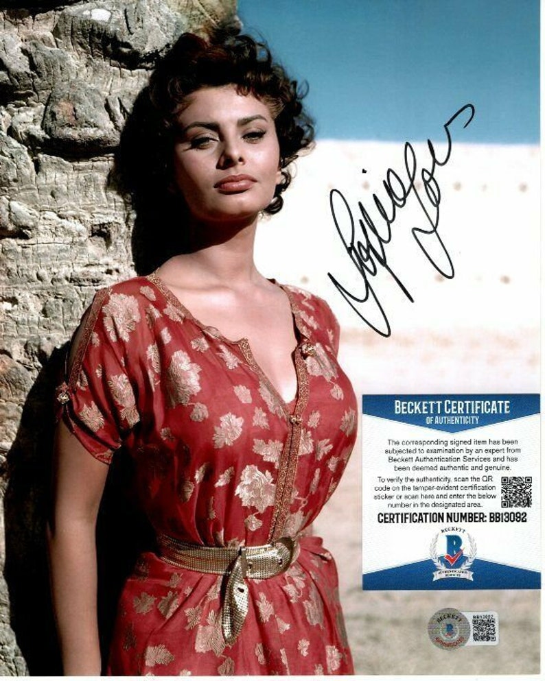 Sophia loren signed 8x10 Photo Poster painting beckett bas