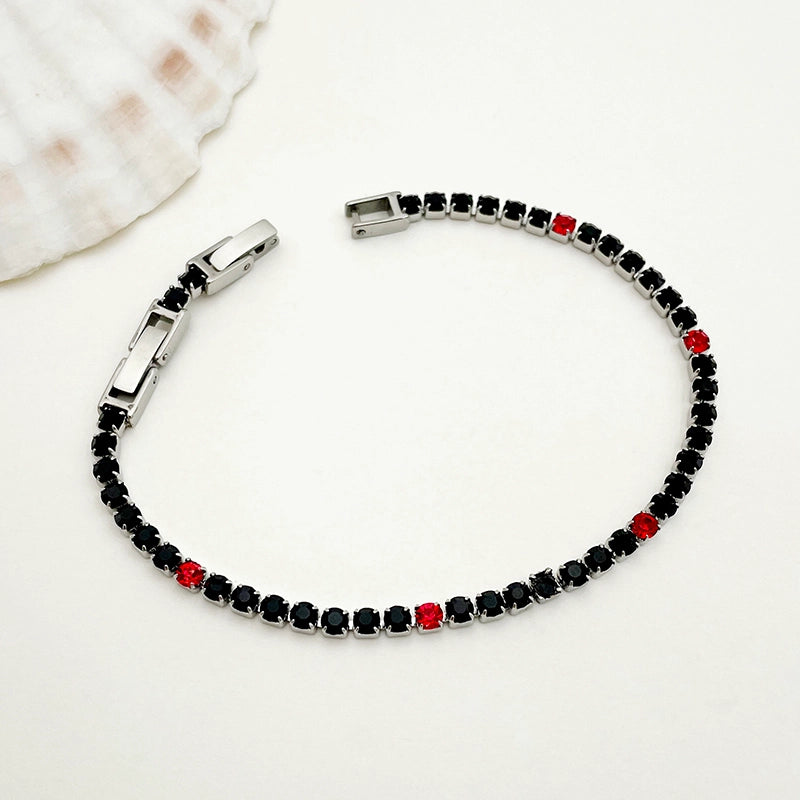 Casual Minimalist Square 304 Stainless Steel Inlay Zircon Women’s Bracelets