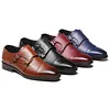 Fashion Men's Brogue Buckle Party Formal Small Square Toe Shoes -Dress Shoes
