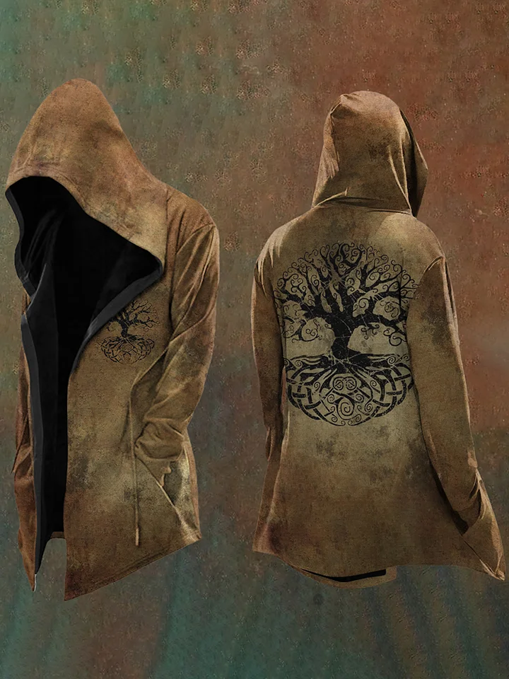 Men's Viking Mythology Tree Of Life Art Totem Hooded Jacket / Rvogue / Rvogue