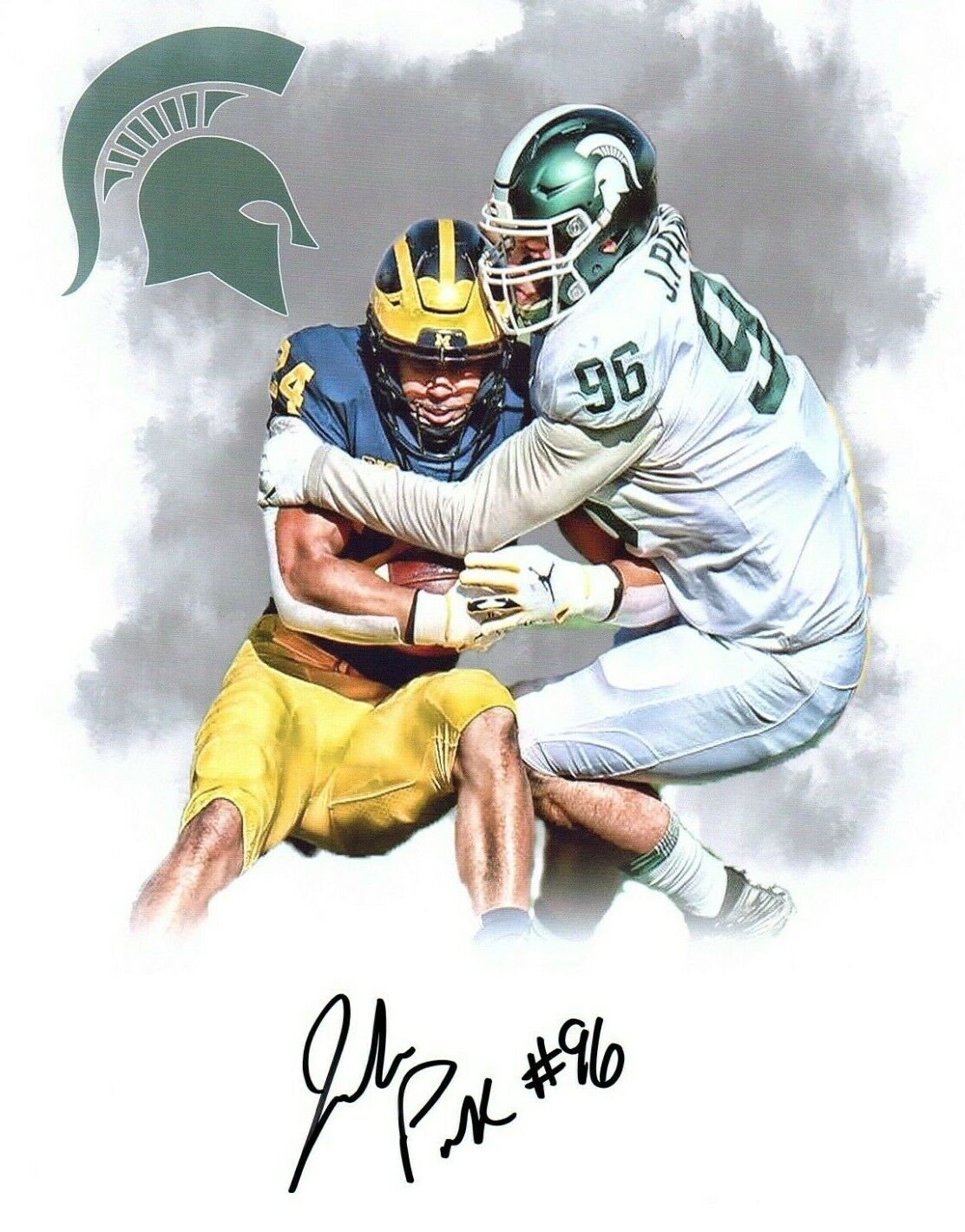 Jacob Panasiuk Michigan State football signed autograph 8x10 Photo Poster painting edit MSU!