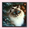 Christmas Cat - 11CT Stamped Cross Stitch 45*45cm/17.72*17.72in